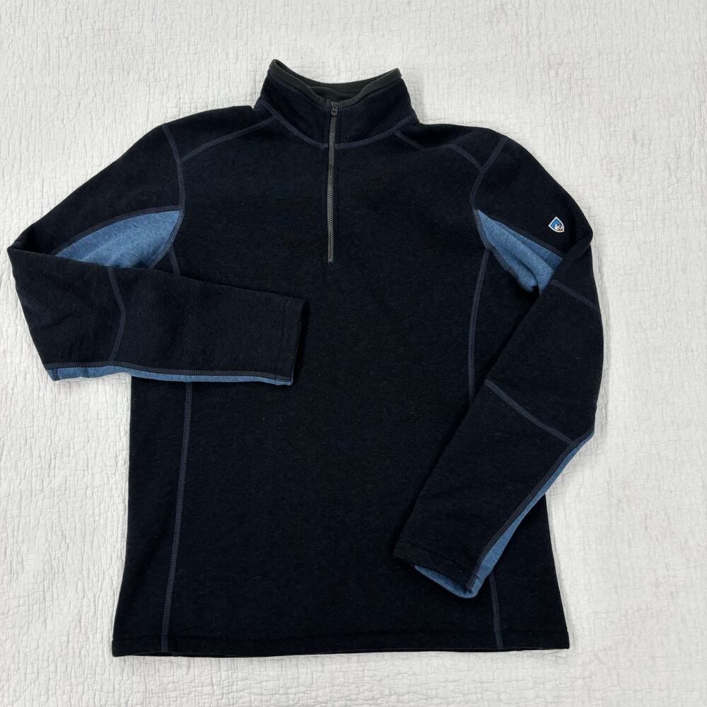 Kuhl Pullover Mens Medium Blue Revel 1/4 Zip Fleece Kashmira Performance Hiking
